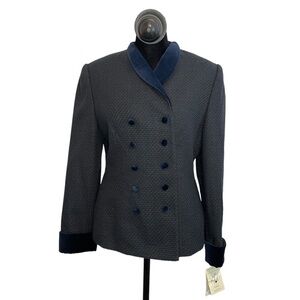 NWT Lord & Taylor 100% Pure New Wool Double Breasted Blazer  Women's Siz…
